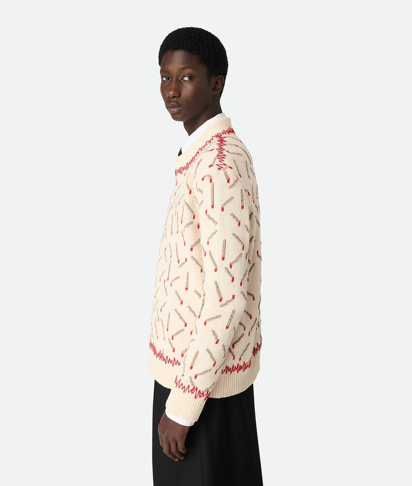 Bottega Veneta Jersey de jacquard de algodón con motivo de fósforos Ofertas especiales