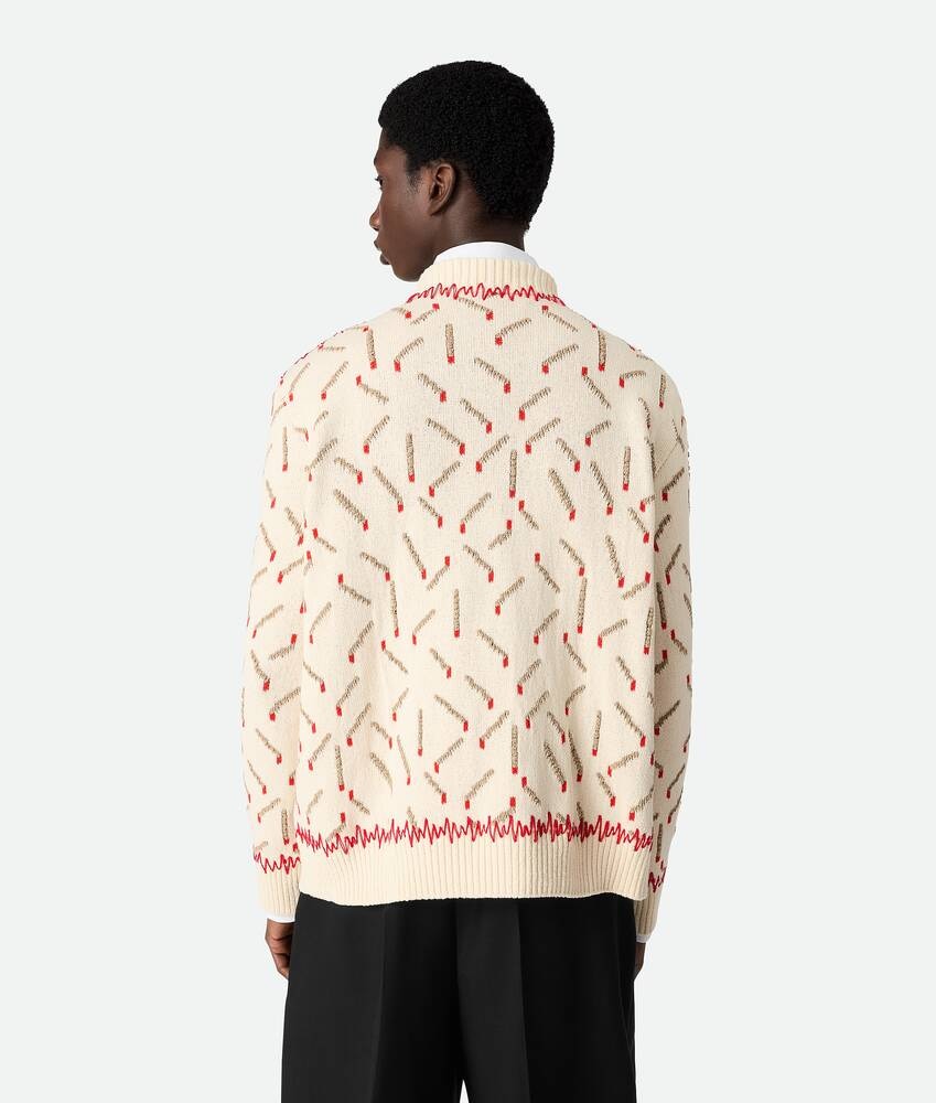 Bottega Veneta Jersey de jacquard de algodón con motivo de fósforos Ofertas especiales