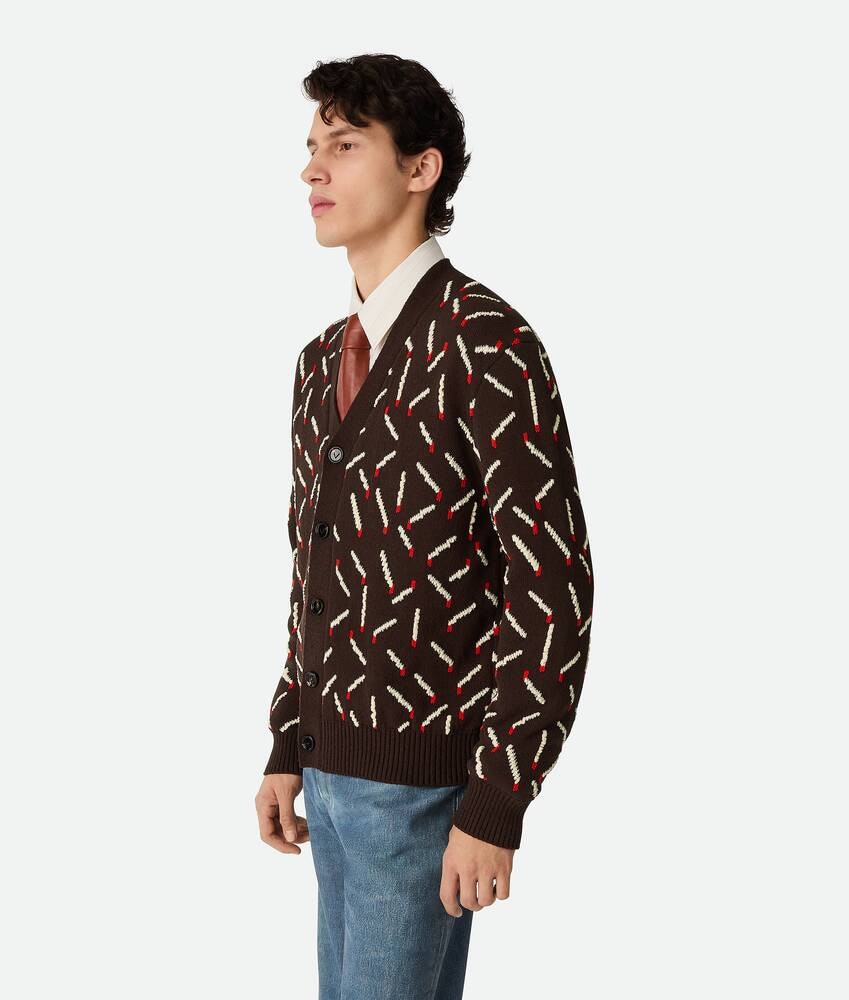 Bottega Veneta Cárdigan de jacquard de algodón con motivo de fósforos Precio ultrabajo