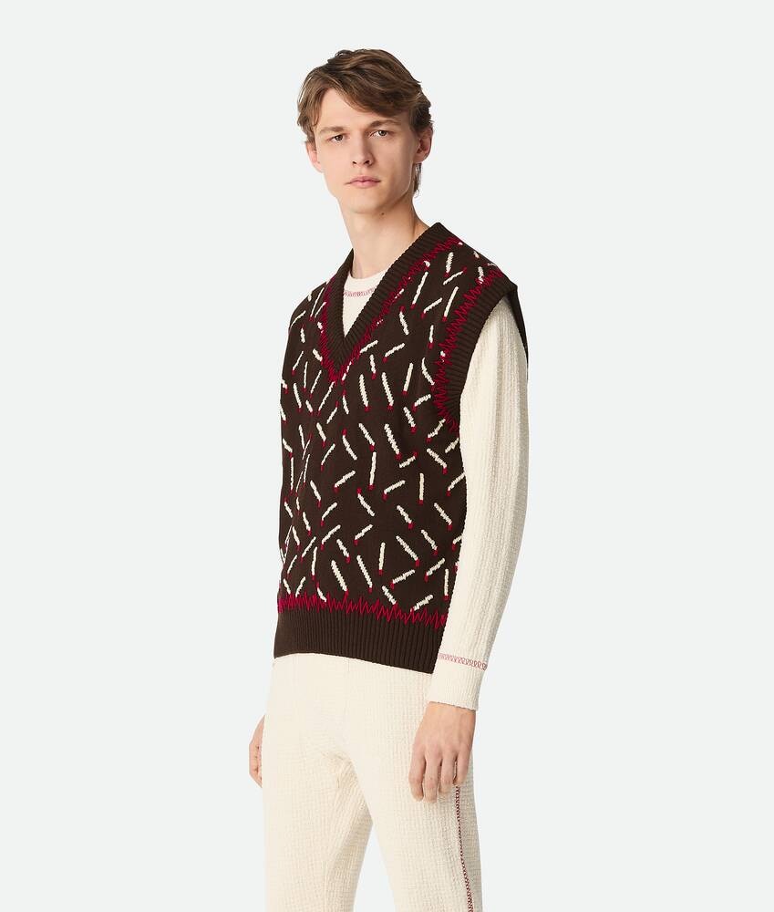 Bottega Veneta Chaleco de jacquard de algodón con motivo de fósforos Devoluciones gratuitas