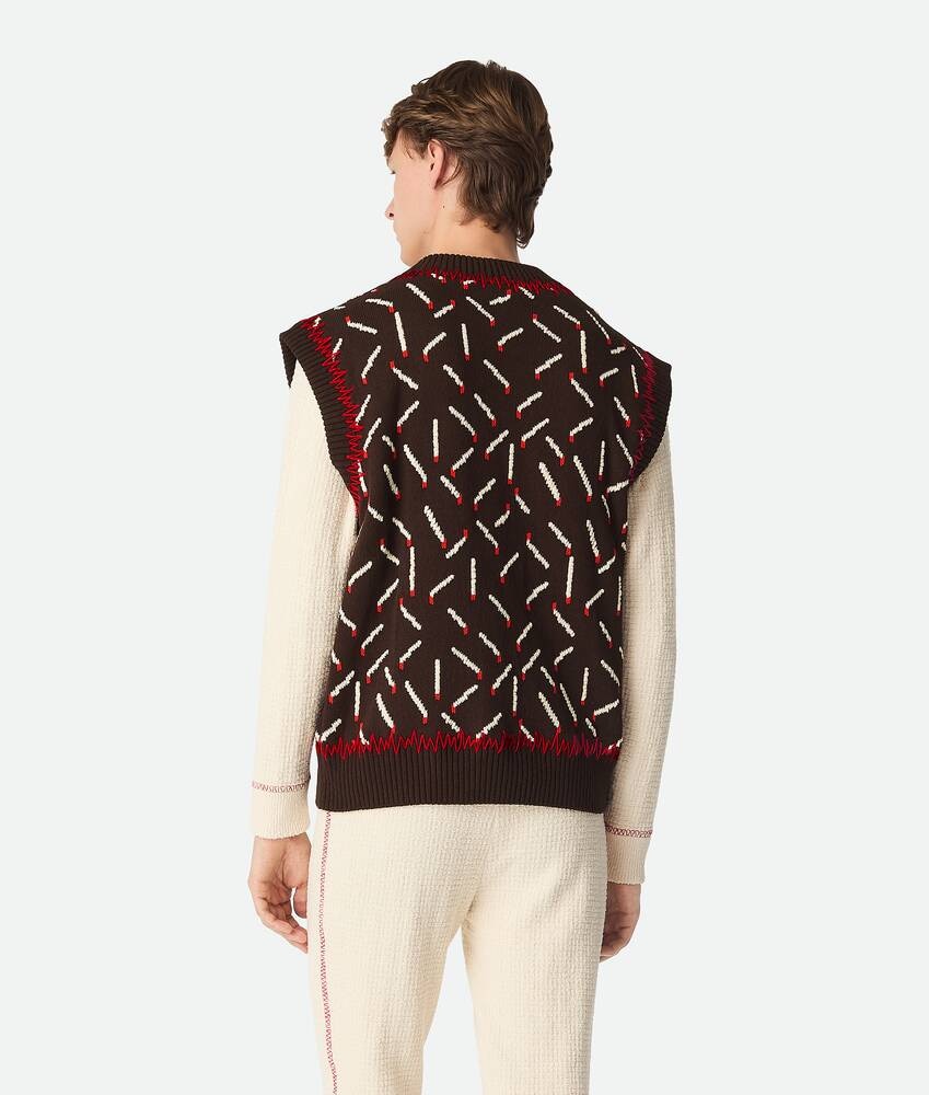 Bottega Veneta Chaleco de jacquard de algodón con motivo de fósforos Devoluciones gratuitas
