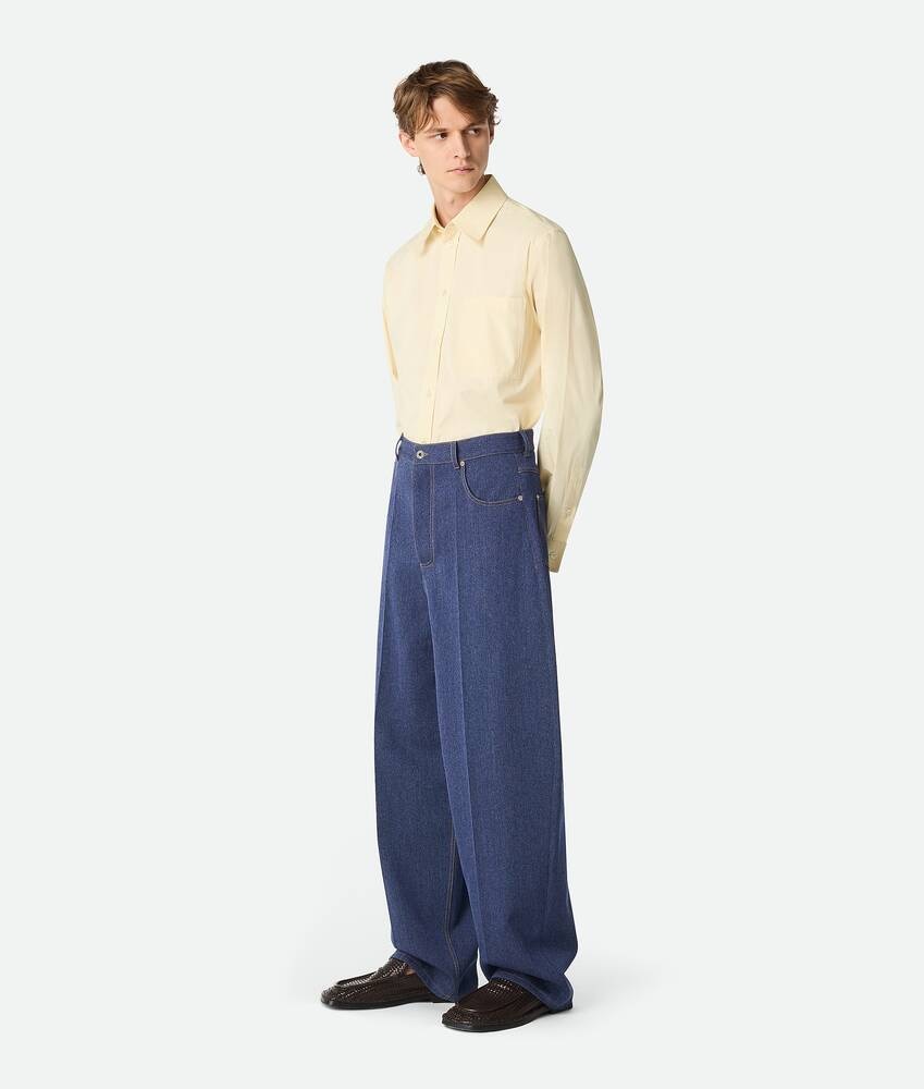 Bottega Veneta Pantalones Wide Leg de lana y algodón 2025