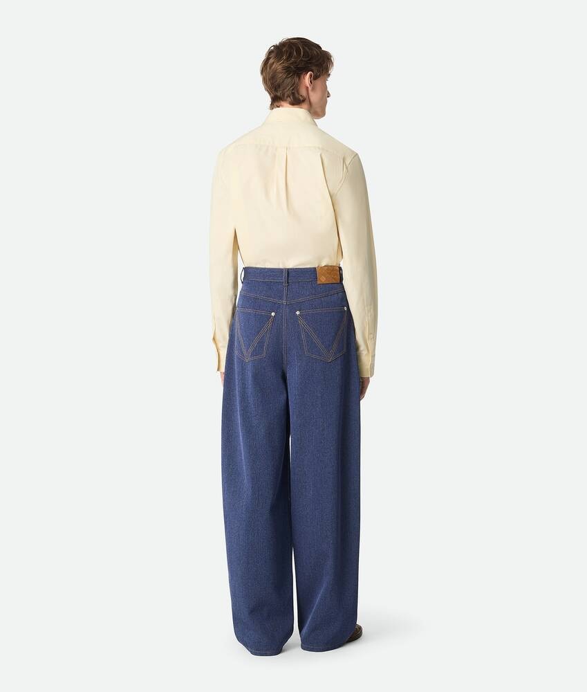Bottega Veneta Pantalones Wide Leg de lana y algodón 2025
