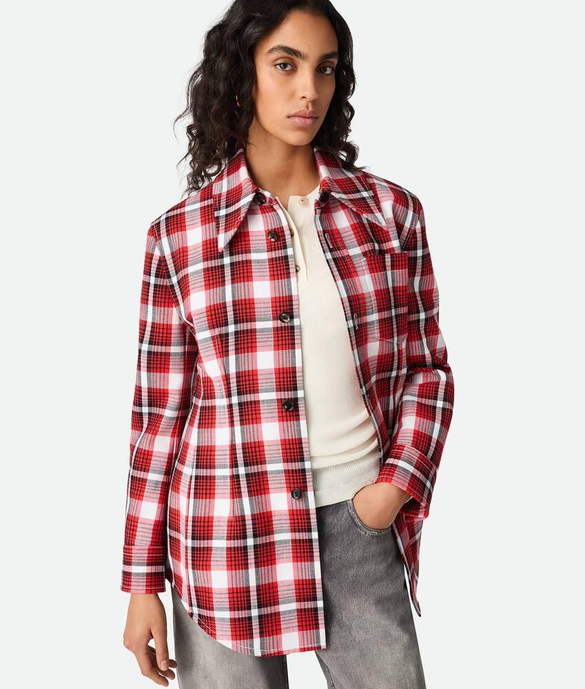 Bottega Veneta Chaqueta de algodón estructurado a cuadros