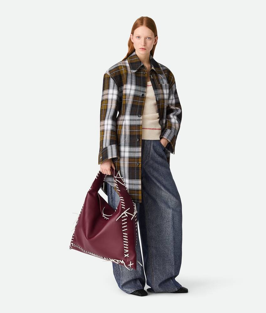 Bottega Veneta Abrigo de algodón estructurado a cuadros Última moda