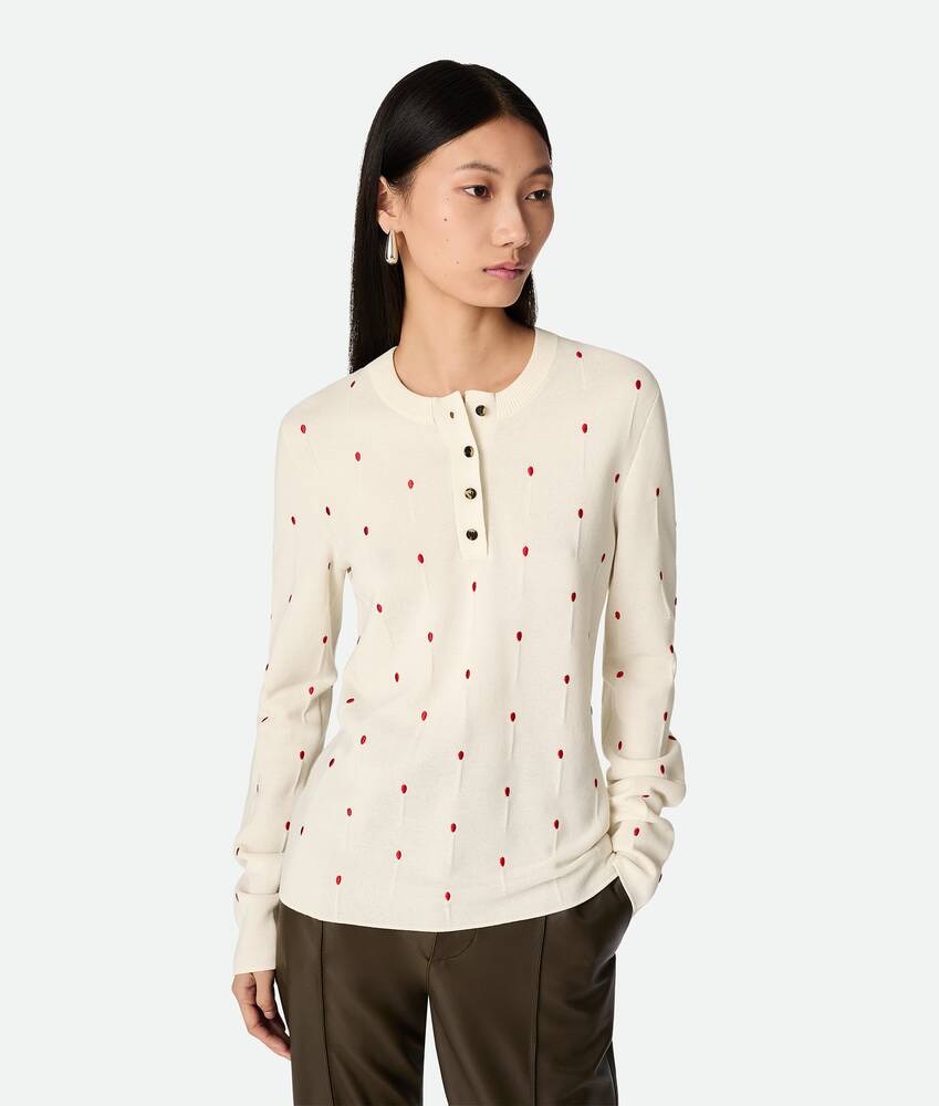 Bottega Veneta Camiseta de algodón con fósforos bordados
