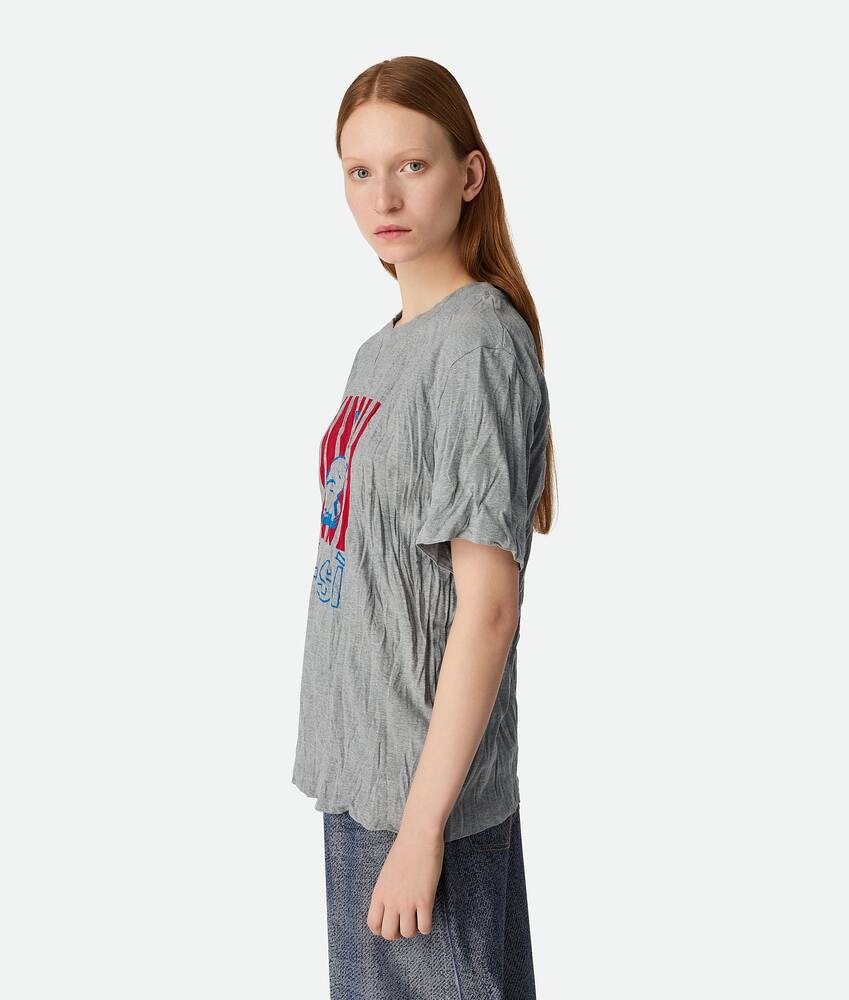 Bottega Veneta Camiseta de punto de algodón estampada con efecto arrugado Ofertas de temporada