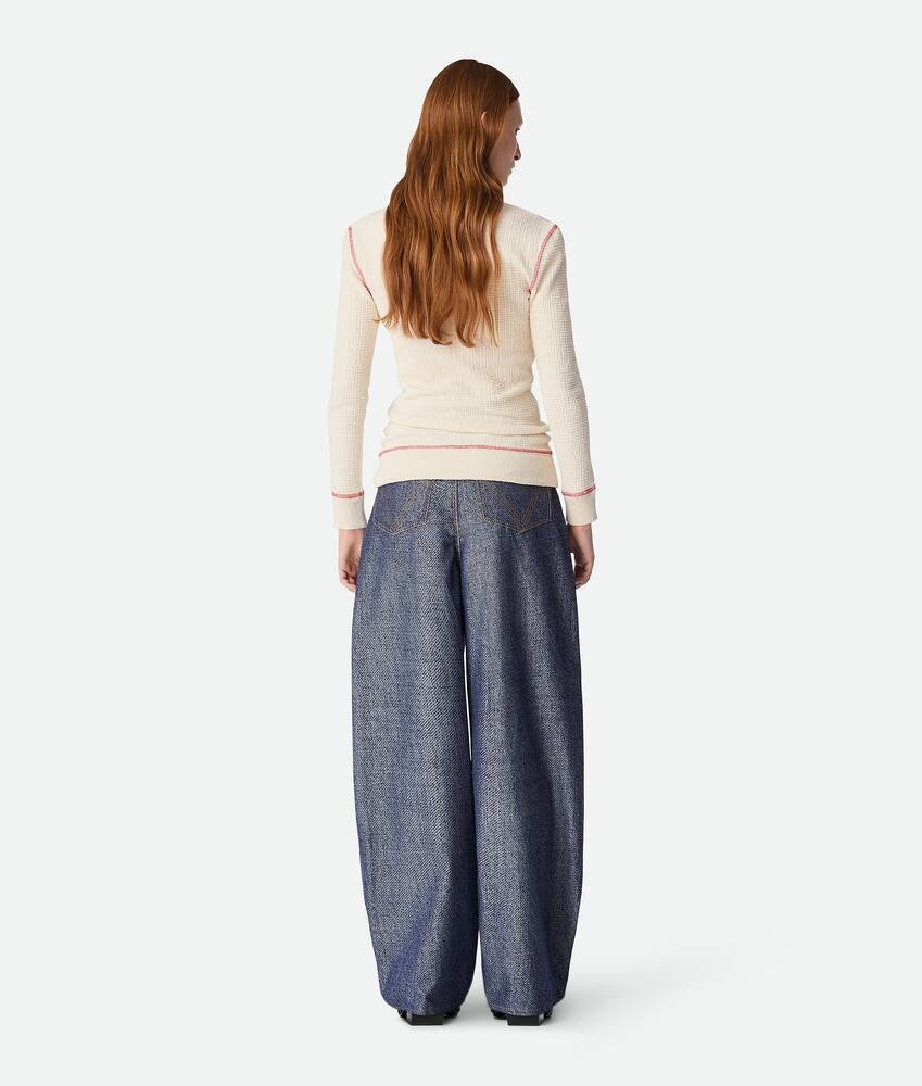 Bottega Veneta Pantalones Wide Leg de jacquard de denim Ofertas especiales