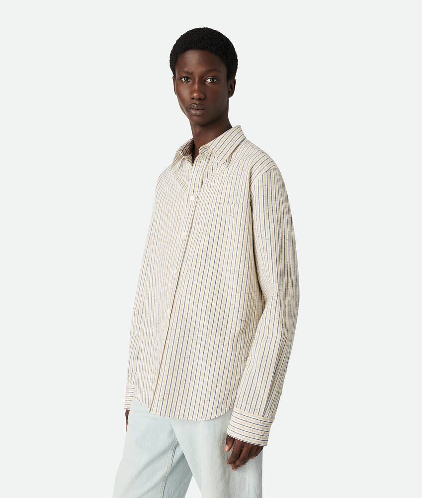 Bottega Veneta Camisa a rayas de algodón y lino Devoluciones gratuitas