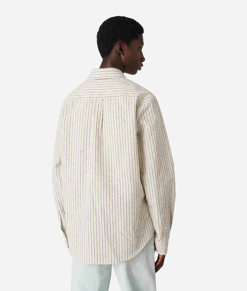 Bottega Veneta Camisa a rayas de algodón y lino Devoluciones gratuitas