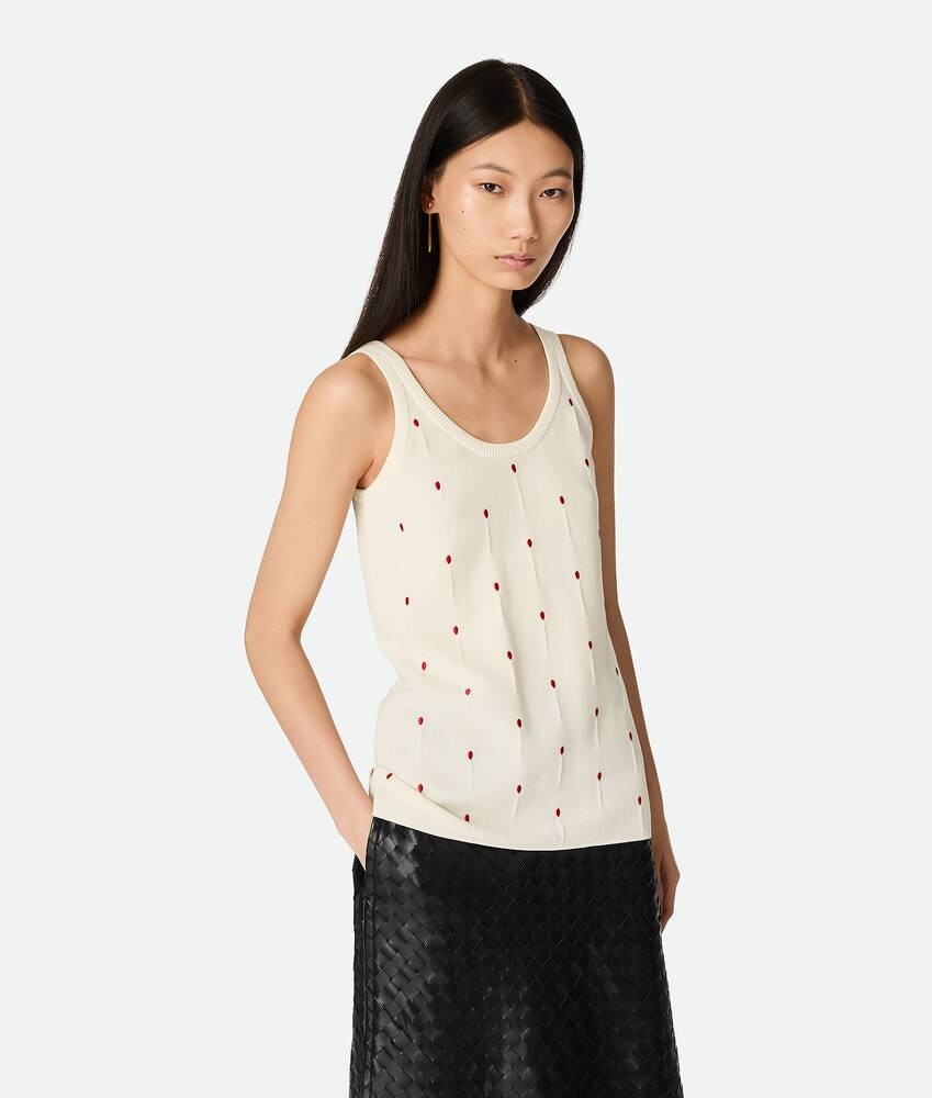 Bottega Veneta Camiseta de tirantes de algodón con fósforos bordados