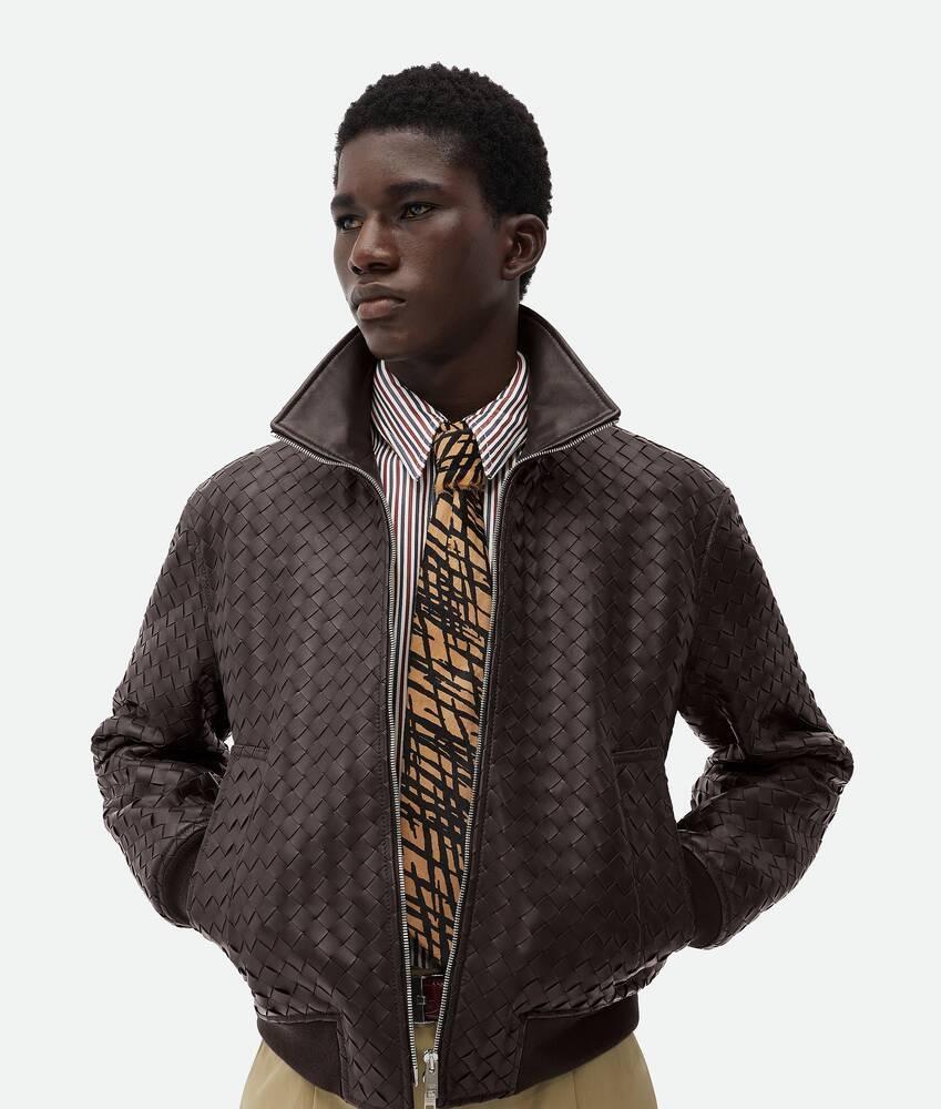 Bottega Veneta Cazadora de piel Intrecciato Ofertas especiales