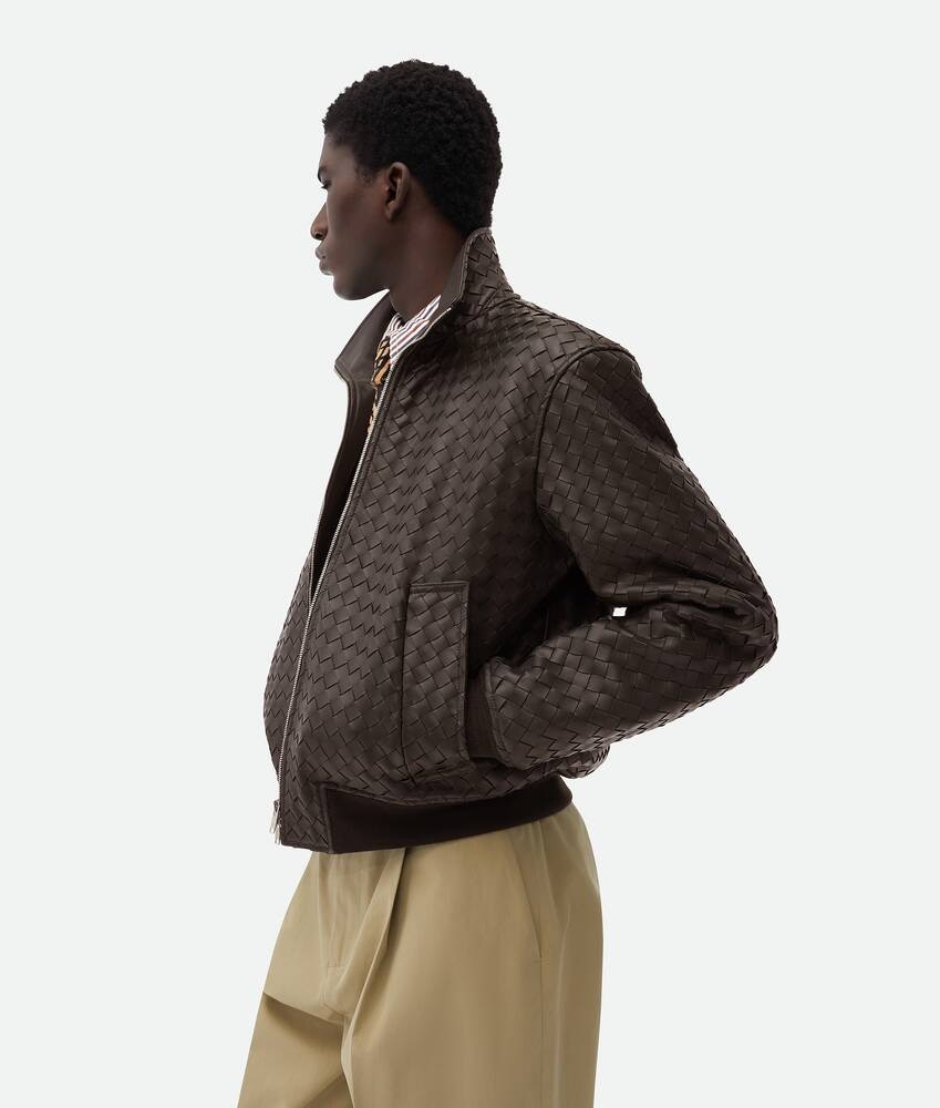 Bottega Veneta Cazadora de piel Intrecciato Ofertas especiales