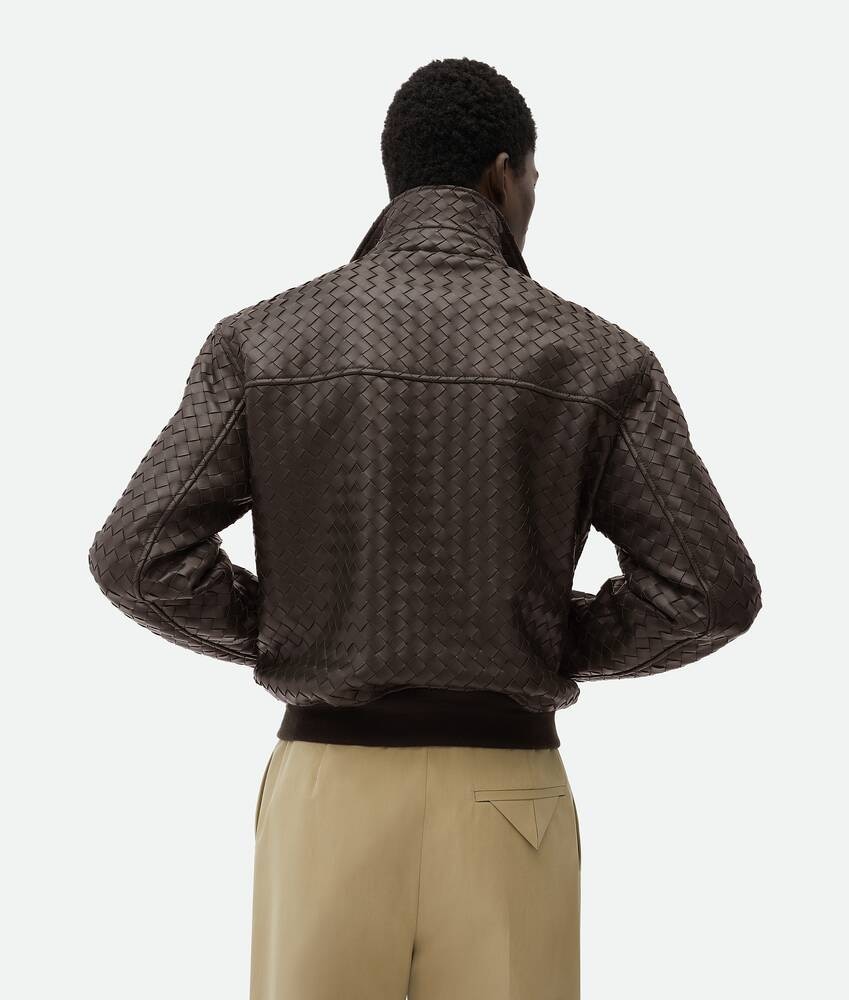 Bottega Veneta Cazadora de piel Intrecciato Ofertas especiales