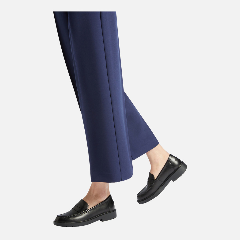 Geox spherica ec1 mujer D25QRA00043C9997 Mocasines de cuero Ofertas especiales