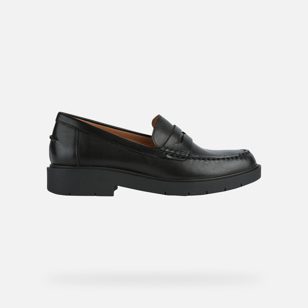 Geox spherica ec1 mujer D25QRA00043C9997 Mocasines de cuero Ofertas especiales