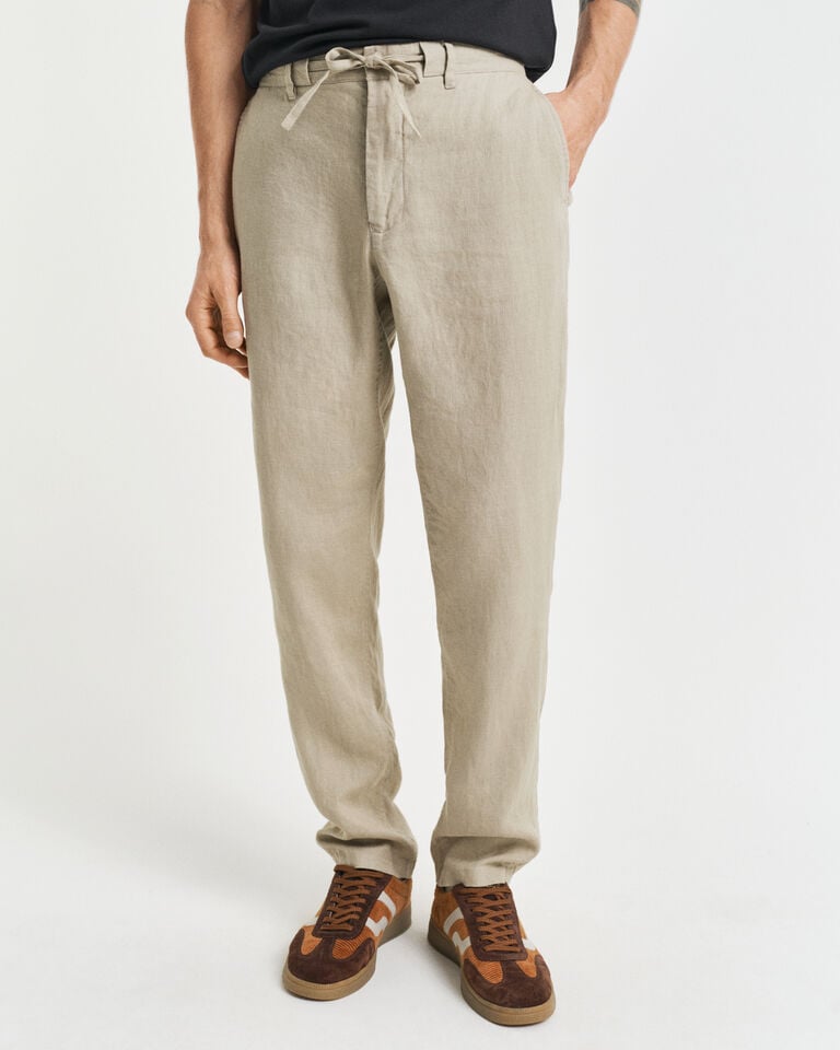 Gant Pantalones Relaxed Fit de lino con cordón ajustable Ofertas especiales