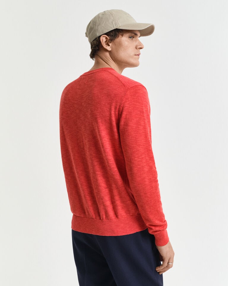 Gant Jersey de cuello redondo en mezcla de lino En línea