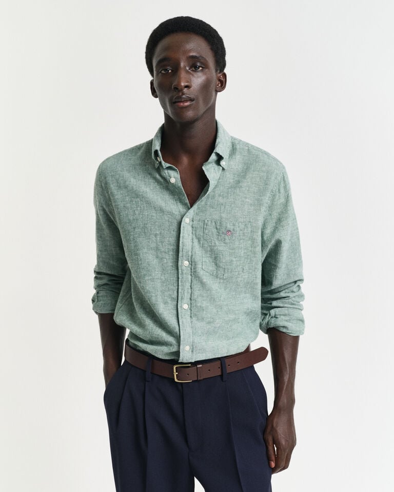 Gant Camisa Regular Fit de algodón y lino