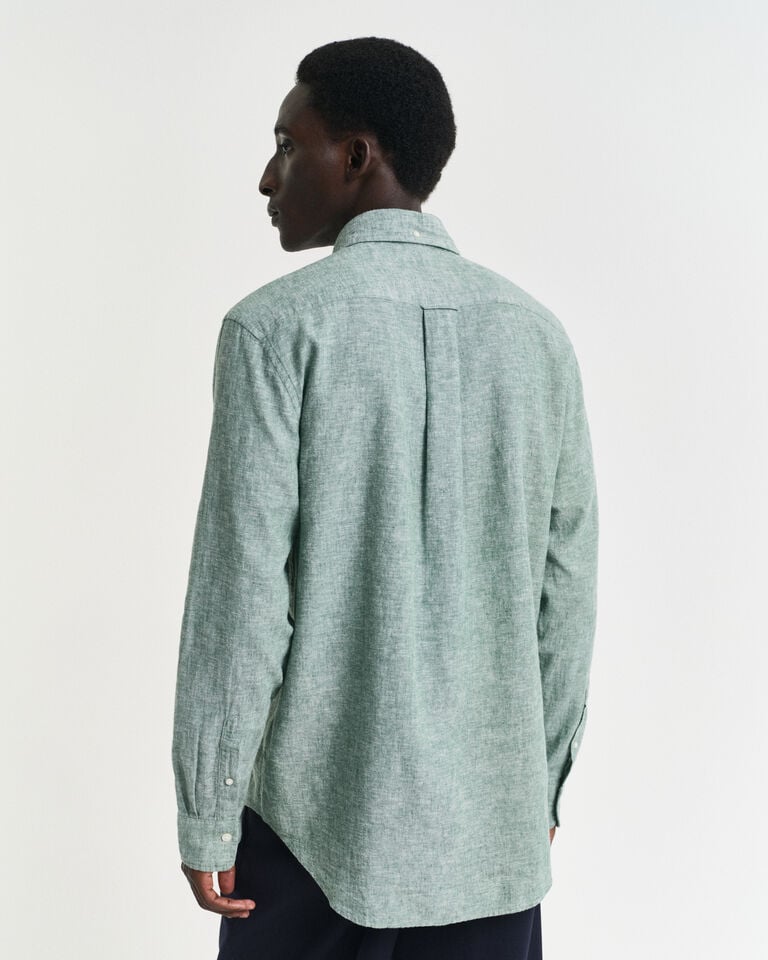 Gant Camisa Regular Fit de algodón y lino Venta caliente