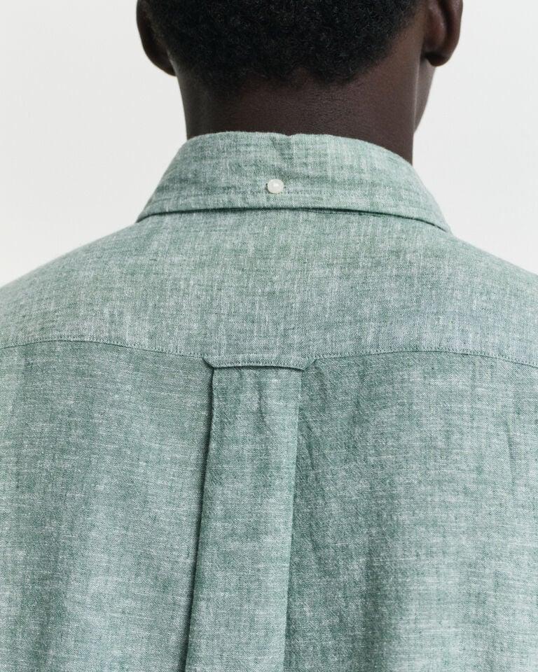 Gant Camisa Regular Fit de algodón y lino Venta caliente