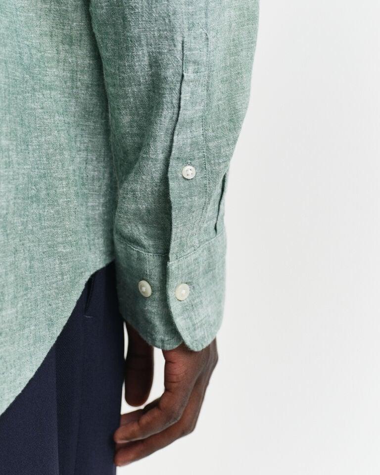 Gant Camisa Regular Fit de algodón y lino Venta caliente