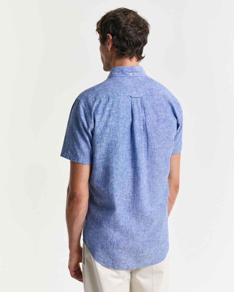 Gant Camisa Regular Fit de manga corta en algodón y lino Tienda
