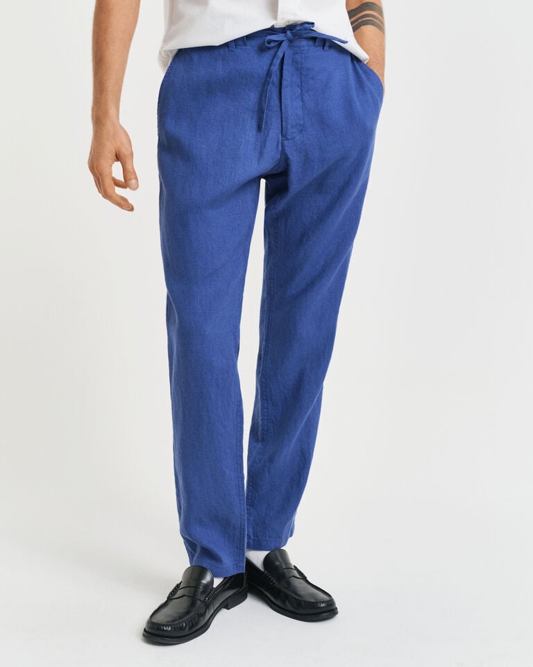 Gant Pantalones Relaxed Fit de lino con cordón ajustable Liquidación