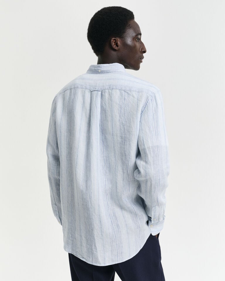 Gant Camisa Regular Fit de lino a rayas finas Rebajas online