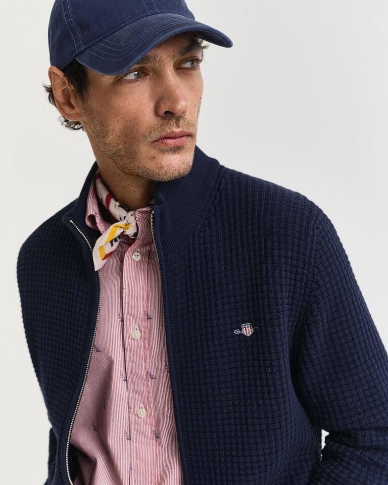 Gant Cárdigan de algodón con cremallera y textura COMPRAR AHORA