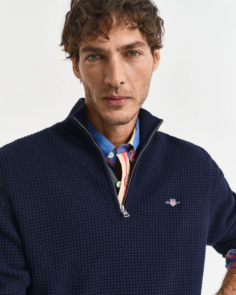 Gant Jersey de algodón con media cremallera y textura Solo hoy