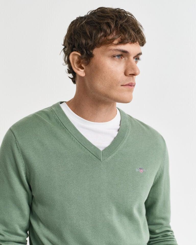 Gant Jersey clásico de algodón con cuello de pico Solo queda un día