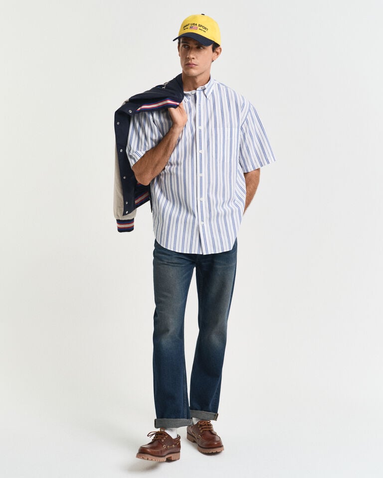 Gant Camisa Relaxed Fit Heritage Poplin de manga corta Grandes descuentos