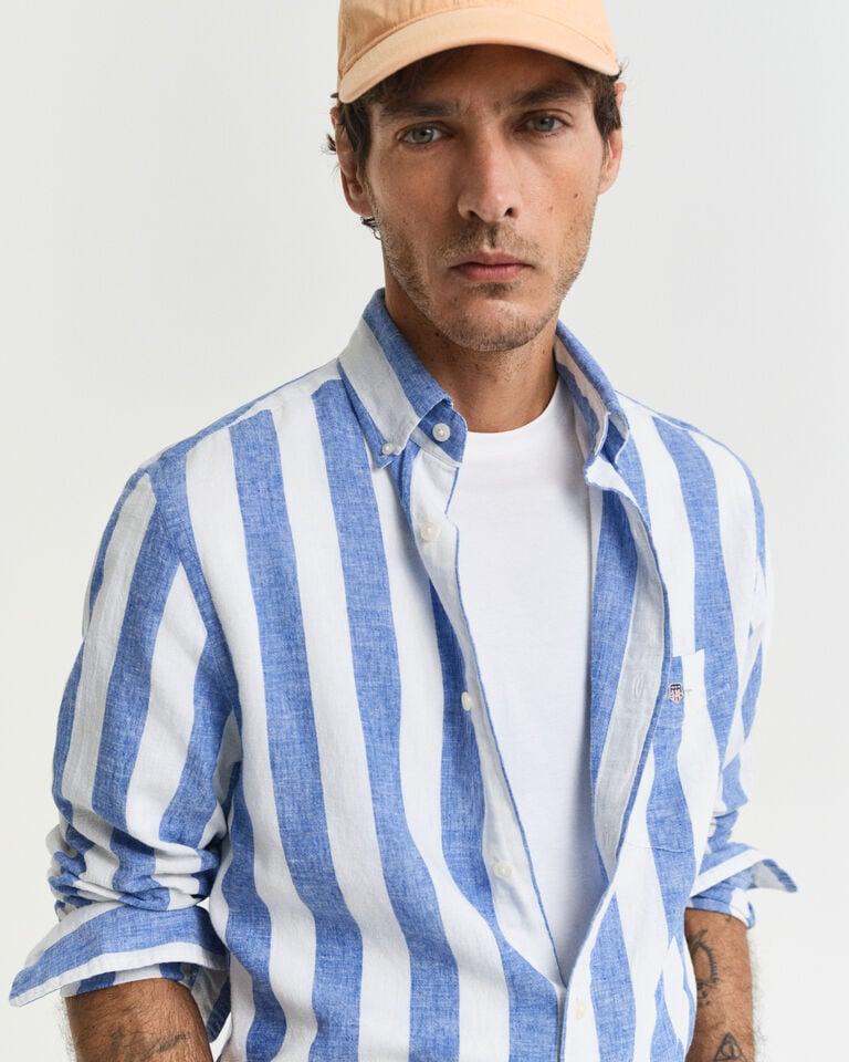 Gant Camisa Regular Fit de lino y algodón a rayas llamativas Devoluciones gratuitas