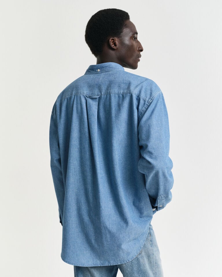 Gant Camisa Relaxed Fit de cambray Outlet