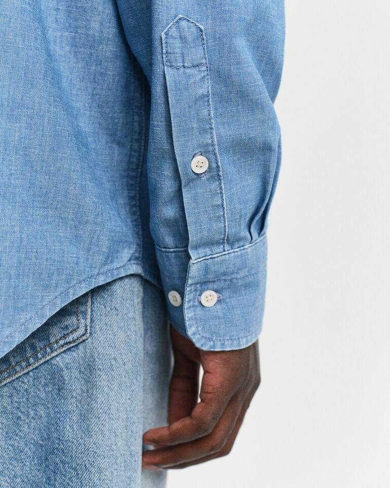 Gant Camisa Relaxed Fit de cambray Outlet