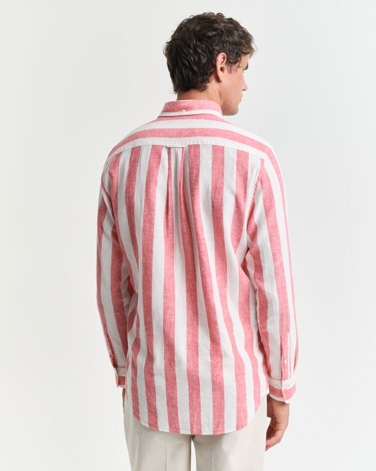 Gant Camisa Regular Fit de lino y algodón a rayas llamativas Rebajas
