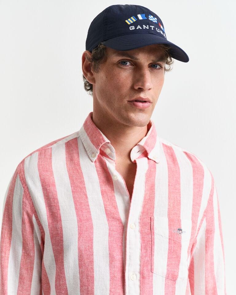 Gant Camisa Regular Fit de lino y algodón a rayas llamativas Rebajas