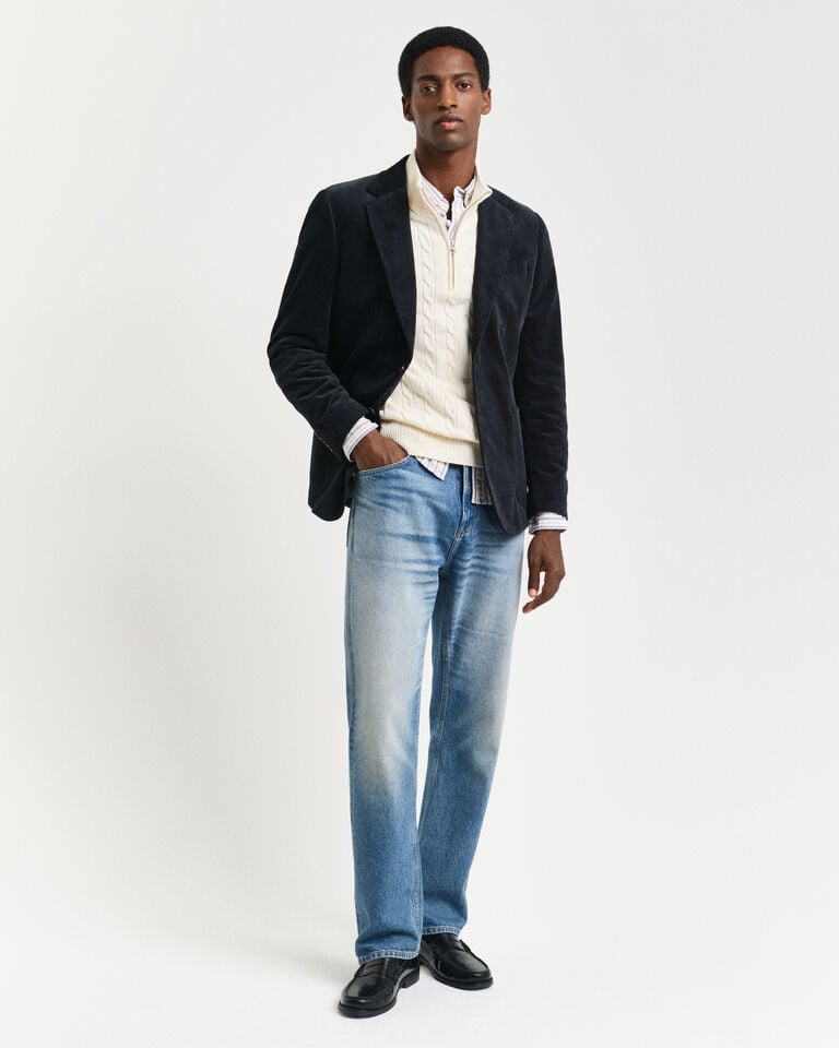 Gant Jersey de punto de ochos de algodón con media cremallera En oferta