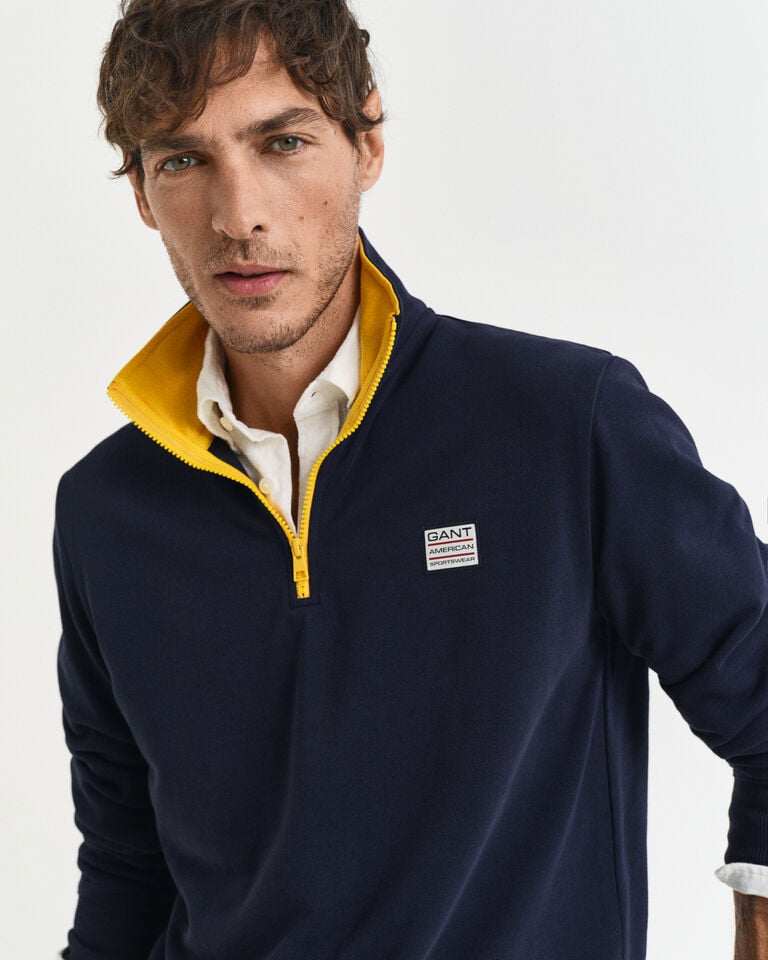 Gant Sudadera con media cremallera en contraste Oferta especial