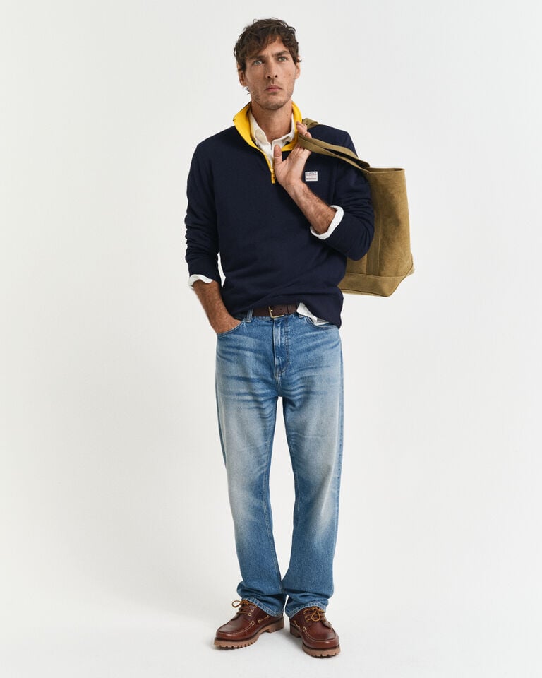 Gant Sudadera con media cremallera en contraste Oferta especial