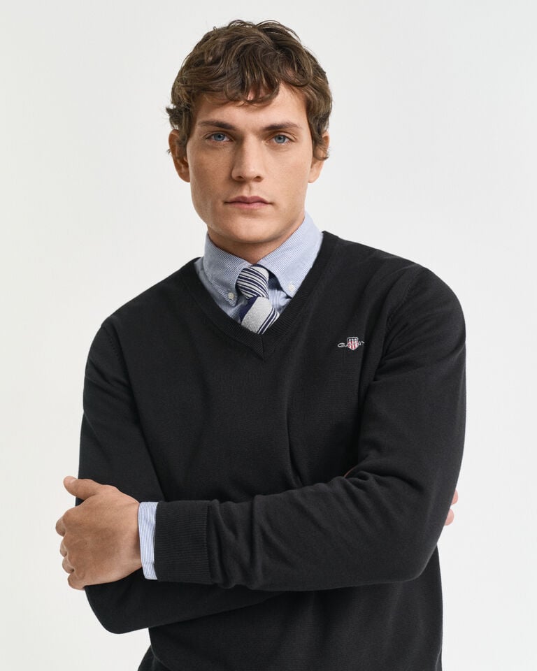 Gant Jersey clásico de algodón con cuello de pico Solo hoy