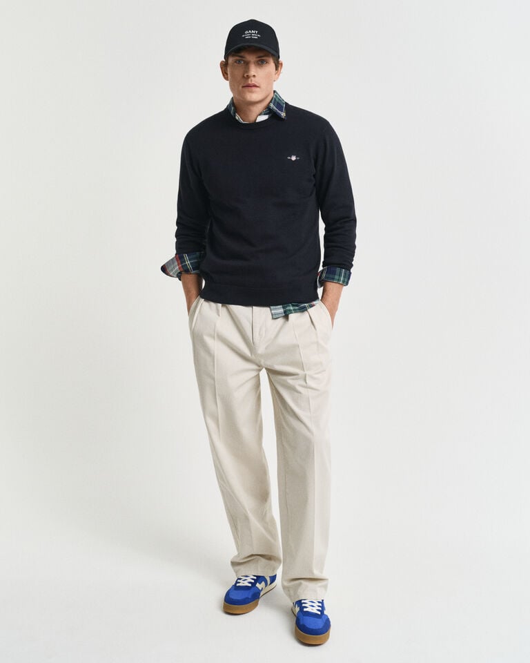Gant Jersey clásico de algodón con cuello redondo Oferta especial de fábrica