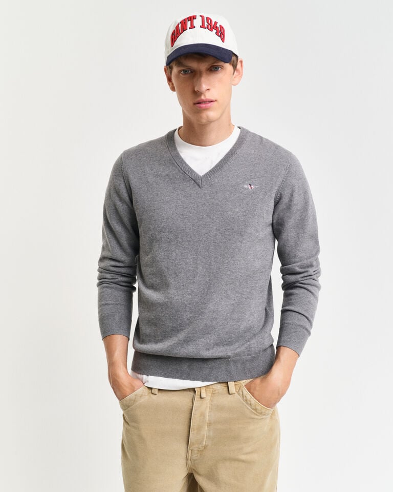 Gant Jersey clásico de algodón con cuello de pico
