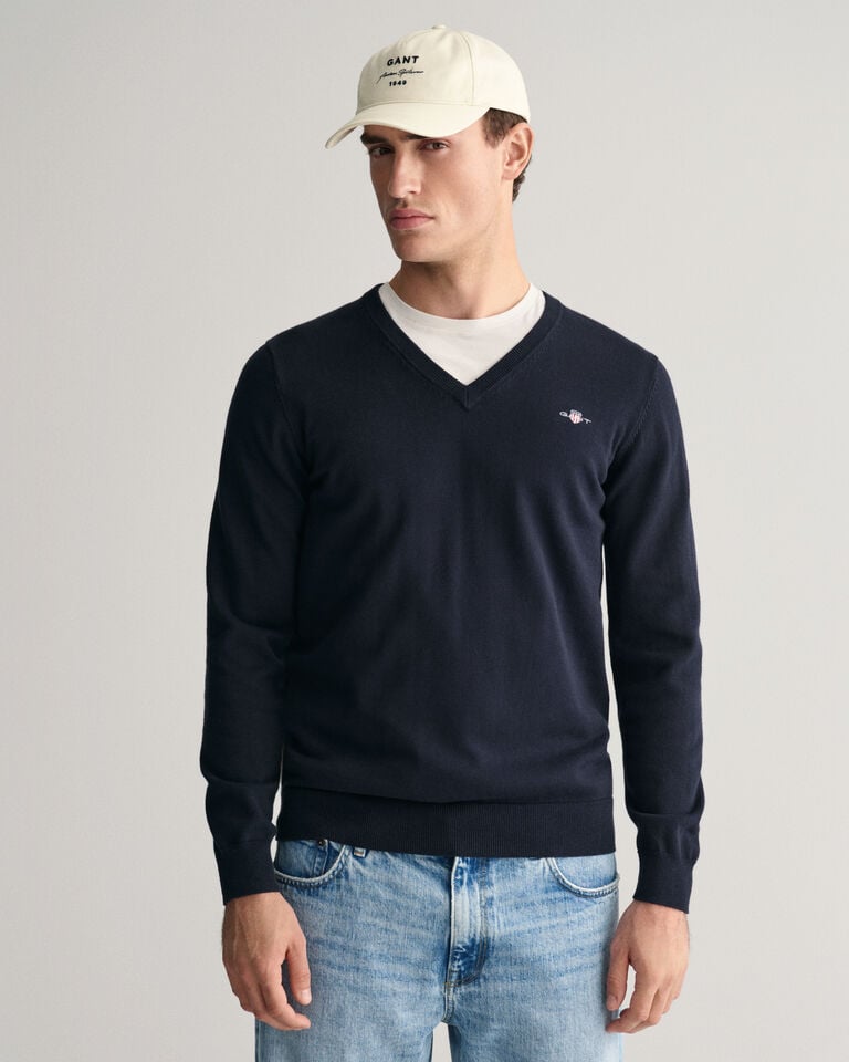 Gant Jersey clásico de algodón con cuello de pico