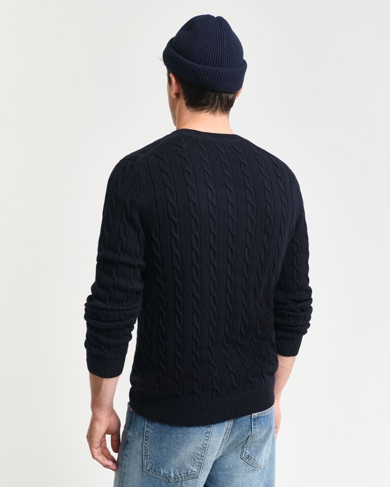 Gant Jersey de cuello redondo y punto de ochos en algodón Grandes descuentos