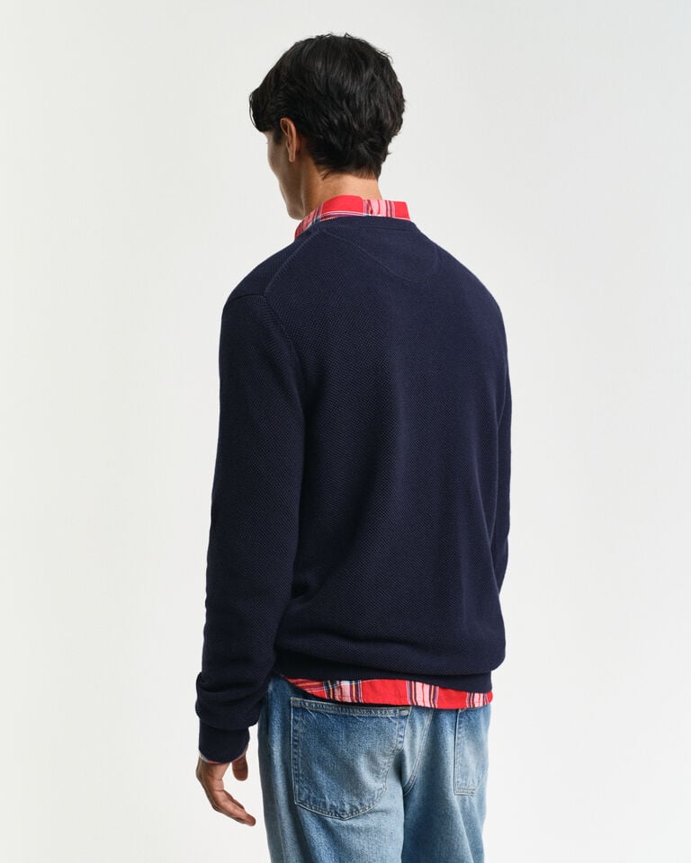 Gant Jersey de cuello redondo en piqué de algodón Tienda de fábrica