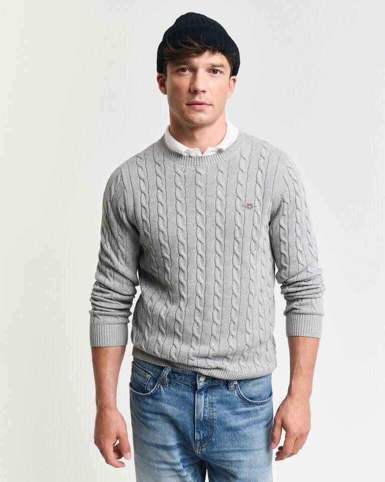 Gant Jersey de cuello redondo y punto de ochos en algodón