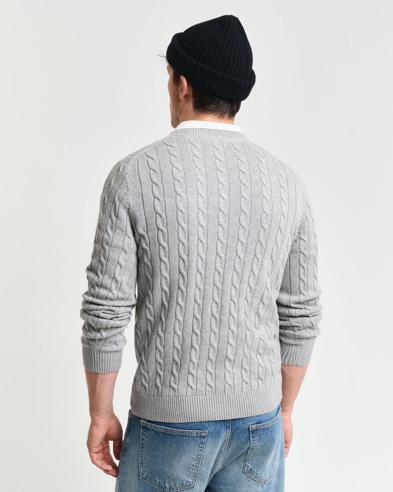 Gant Jersey de cuello redondo y punto de ochos en algodón Limitado a 3 días