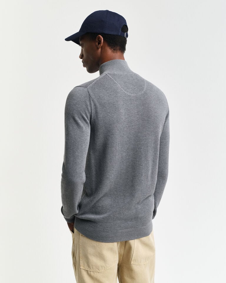 Gant Jersey de piqué de algodón con media cremallera En oferta